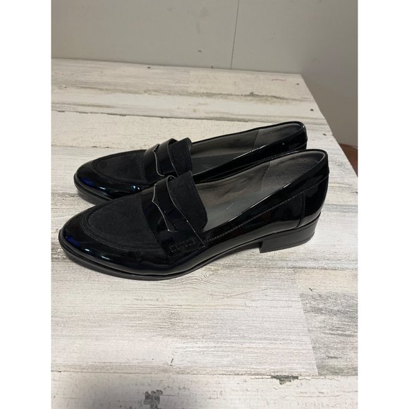 Lamplight Blair 134667 black suede like and patent leather like loafer size 10 - Picture 3 of 7